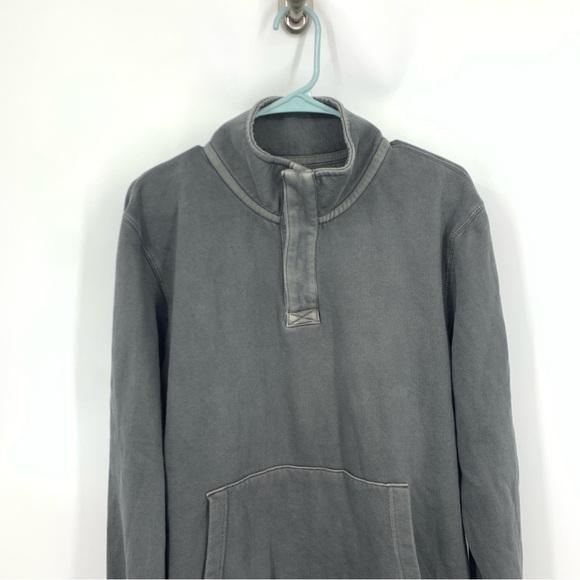 American Eagle Men Size Medium Sweatshirt Super Soft Pullover Top Gray 1/4 Snap - Picture 2 of 8